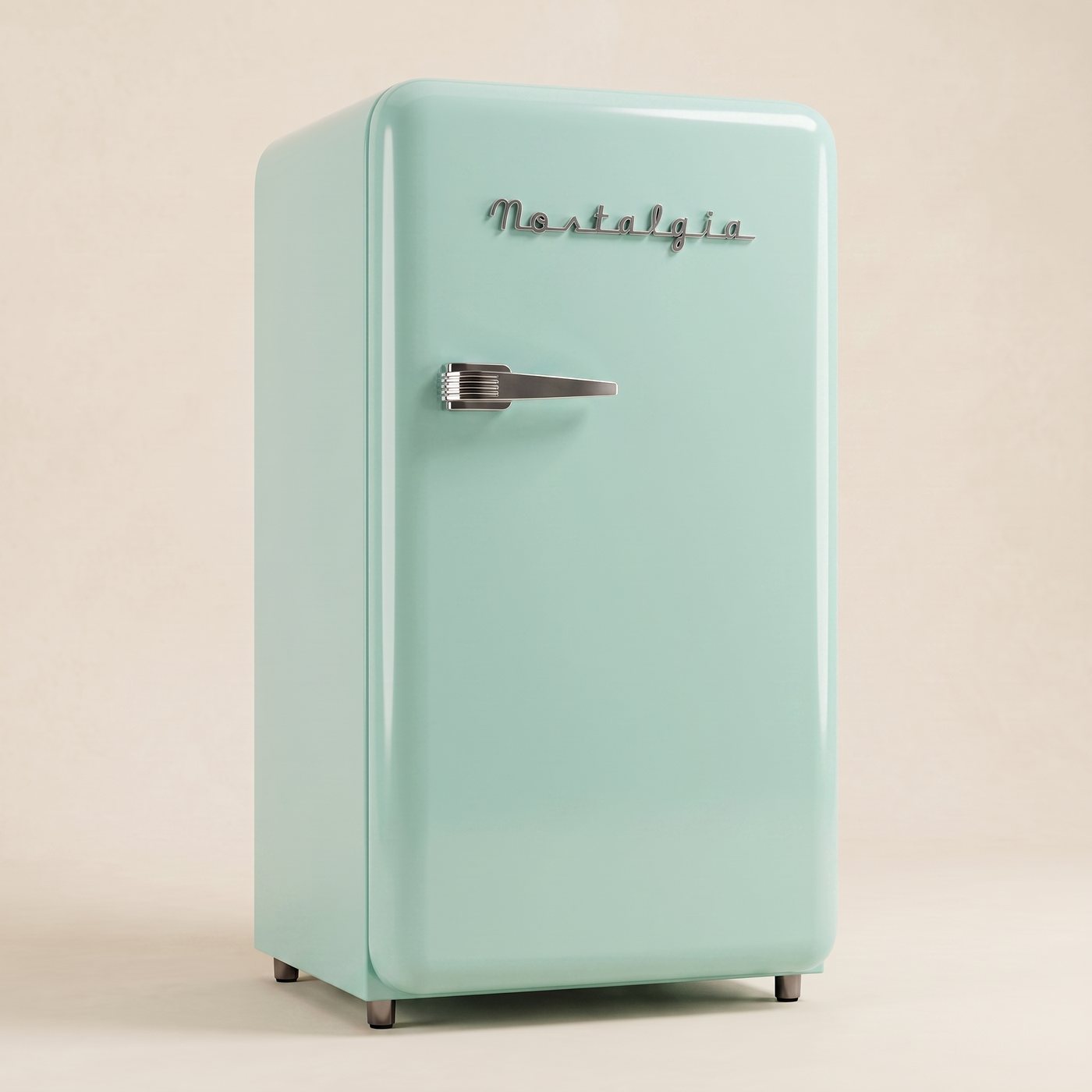 Tiffany Blue Nostalgia one door retro fridge, closed [one-blue-hero]