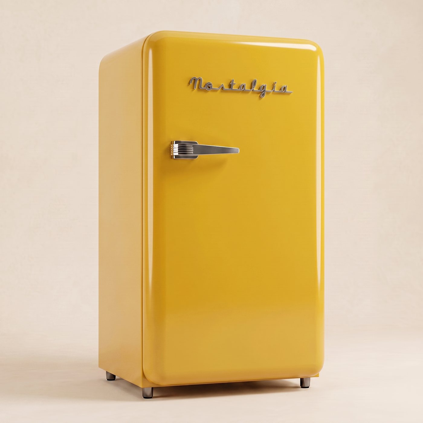 Butter Yellow Nostalgia one door retro fridge, closed [one-yellow-hero]